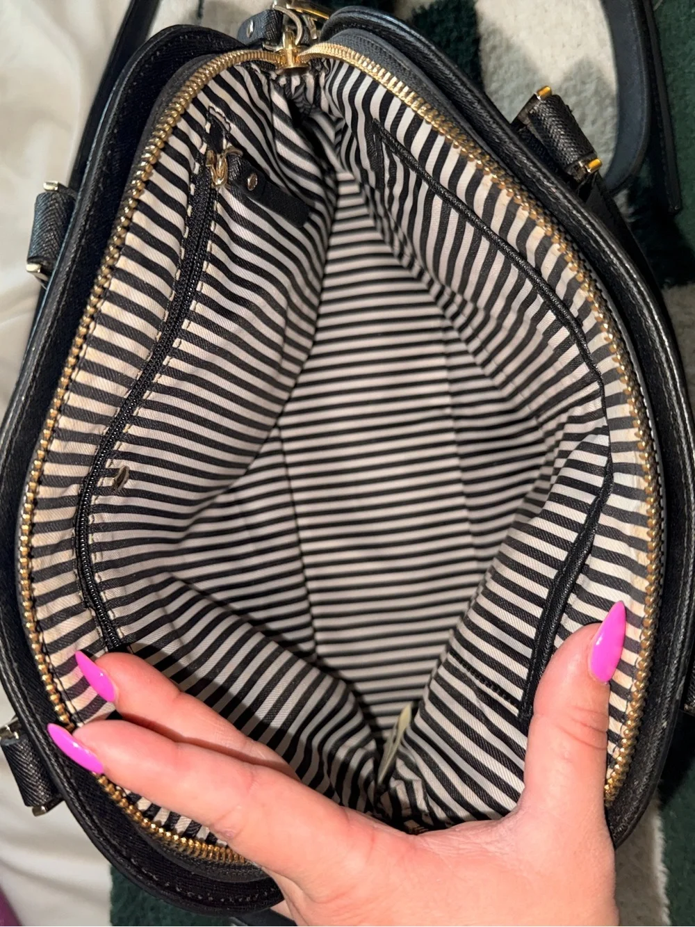 BRAND NEW Kate spade Black Saffiano Dome Satchel